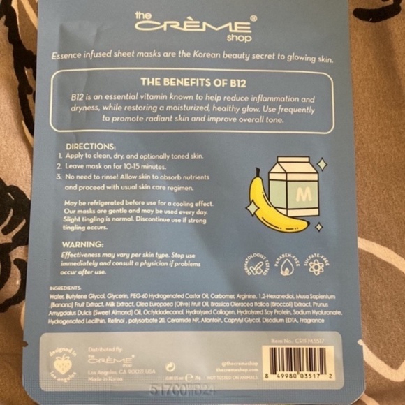 The crème shop b12 complex infused essence sheet mask - Picture 2 of 2